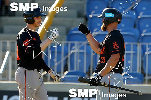 Taylor Kohlwey of the Canberra Cavalry PHOTO: James Worsfold / SMP IMAGES / Baseball Australia | Action from the Australian Baseball League 2019/20 Round 2 clash between the Perth Heat v Canberra Cavalry played at Perth Harley-Davidson ballpark, Pert